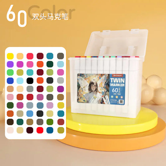 24-Color Dual-Head Markers Set for Kids' Art