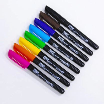 Bright Colors Fine Tip Permanent Markers w/ Pocket Clip (5/Pack)